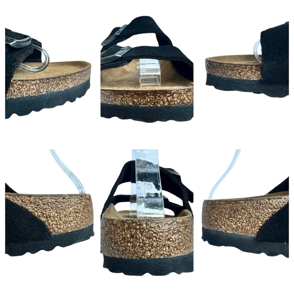BIRKENSTOCK Arizona Soft Footbed Black Suede Leather Sandals US 8 8 1/2 A B New - Picture 8 of 16